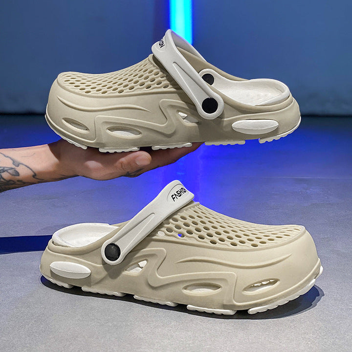 Herren Atmungsaktive Clogs mit Verstellbarem Riemen Aliams