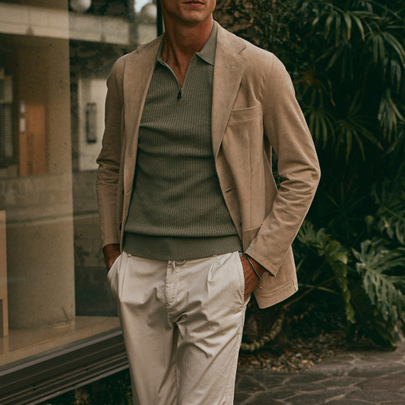 Herren elegante Wildlederjacke mit feiner Struktur Aliams