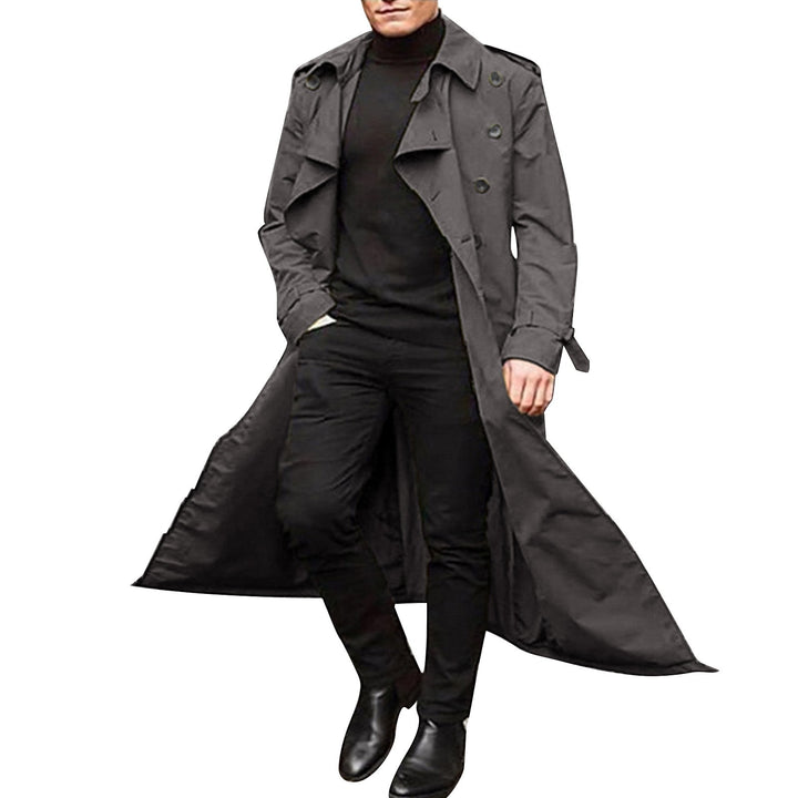 Herren eleganter Trenchcoat mit doppelter Knopfleiste Aliams