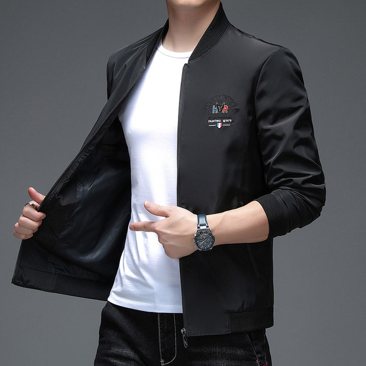 Herren sportliche Trendjacke mit Stickerei Aliams