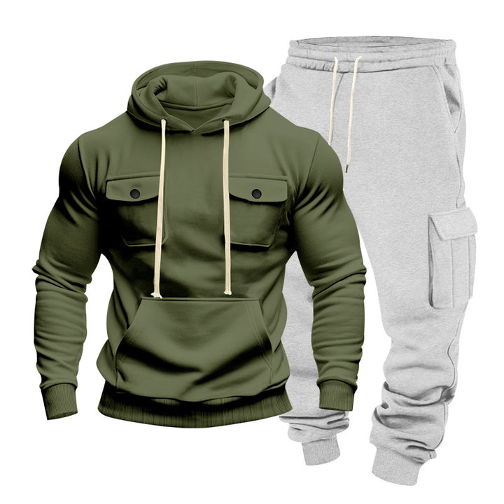 Herren Kapuzenpullover und Cargo-Hosen Set Aliams