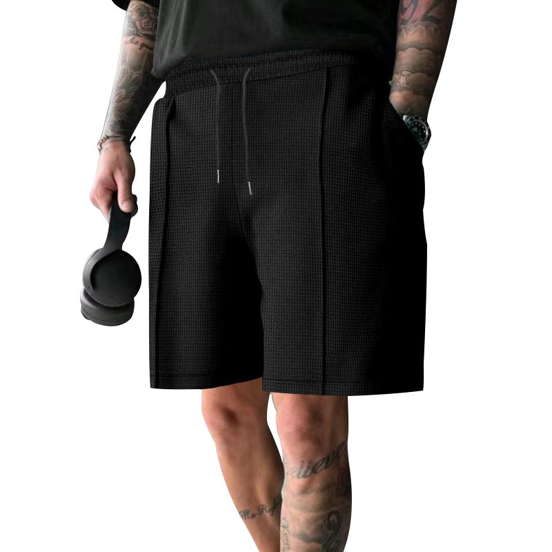 Herren atmungsaktive Fitness-Shorts mit elastischem Bund und Seitentaschen Aliams