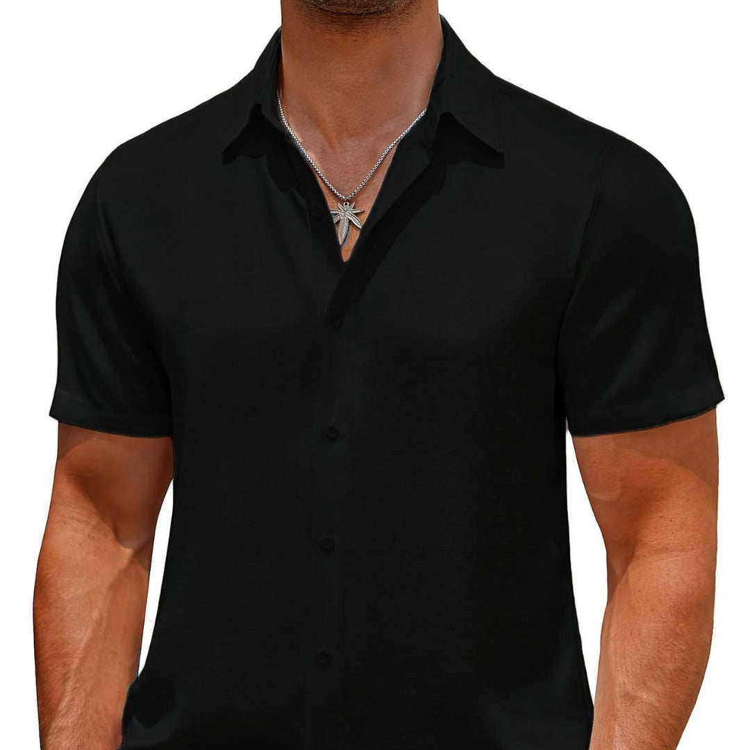 Herren Elegantes Kurzarmhemd mit Modernem Schnitt Aliams