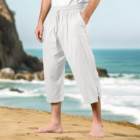 Herren Bequeme Strandhose mit seitlichen Schlitzen Aliams