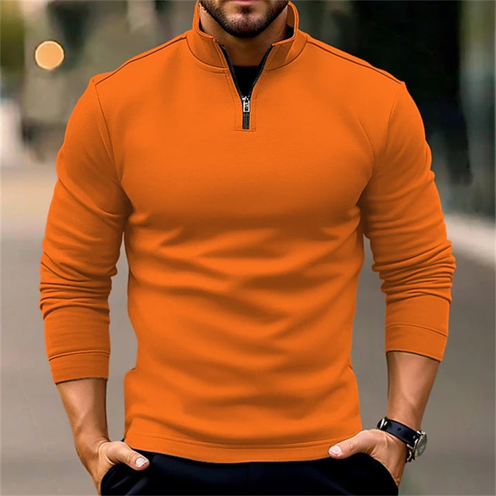 Herren funktioneller Pullover mit kurzem Reißverschluss und sportlichem Schnitt Aliams