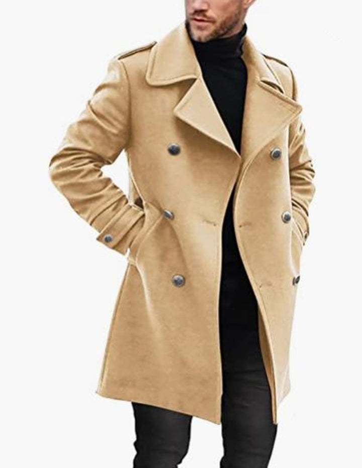 Herren eleganter Trenchcoat mit modernem Schnitt und praktischen Details Aliams
