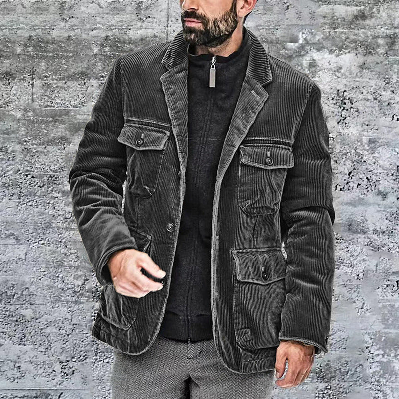 Herren Cordjacke mit praktischen aufgesetzten Taschen und modernem Schnitt Aliams