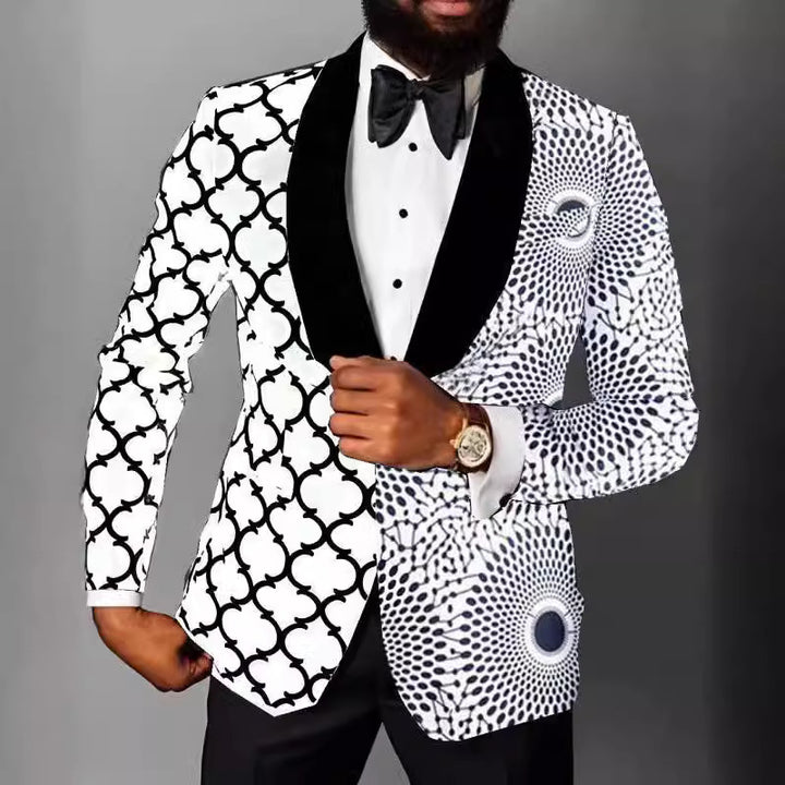 Herren eleganter Smoking mit auffälligem Karomuster Aliams