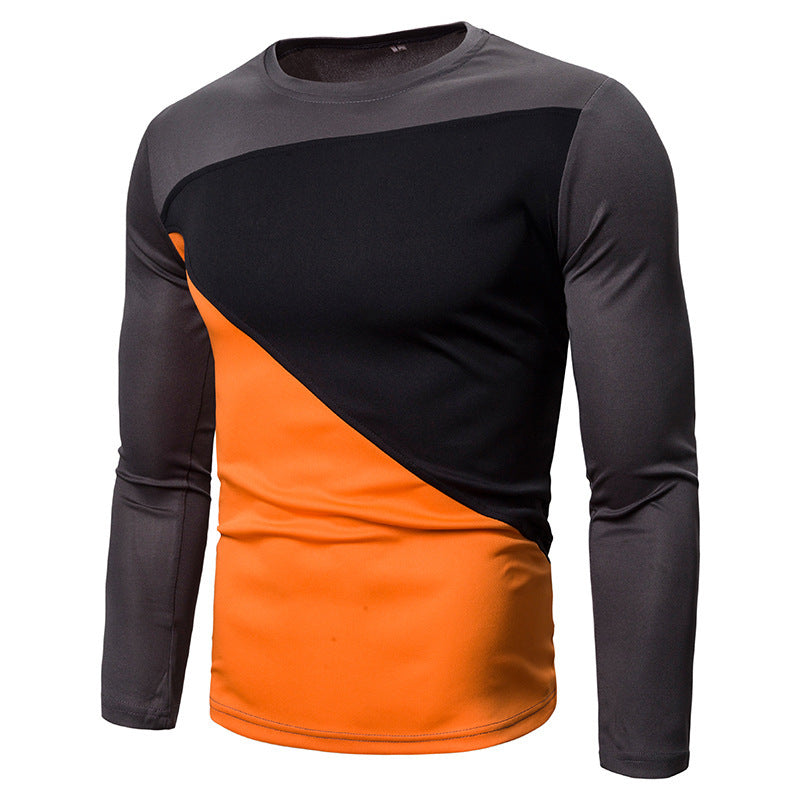 Herren Sportliches Langarmshirt mit innovativem Farbblockdesign Aliams