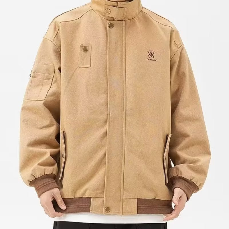 Herren robuste Arbeitsjacke mit multifunktionalen Taschen und elastischen Bündchen Aliams