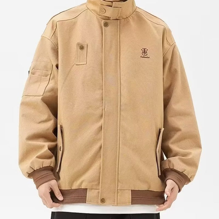 Herren robuste Arbeitsjacke mit multifunktionalen Taschen und elastischen Bündchen Aliams