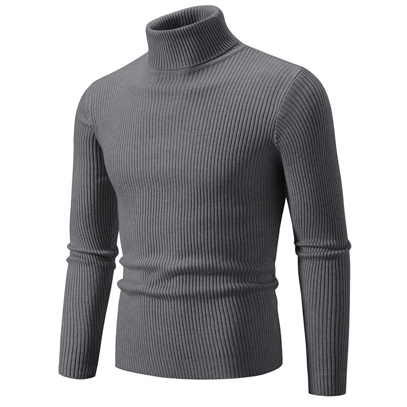 Herren Rollkragenpullover aus fein geripptem Material Aliams