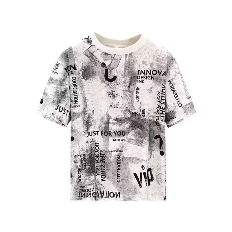 Herren T-Shirt mit kreativem Druckdesign und lockerer Passform Aliams