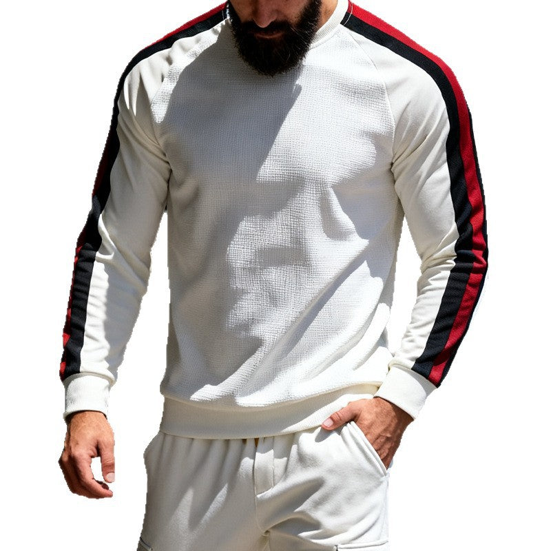 Herren sportlicher Sweatshirt mit Raglanärmeln und dekorativen Streifen Aliams