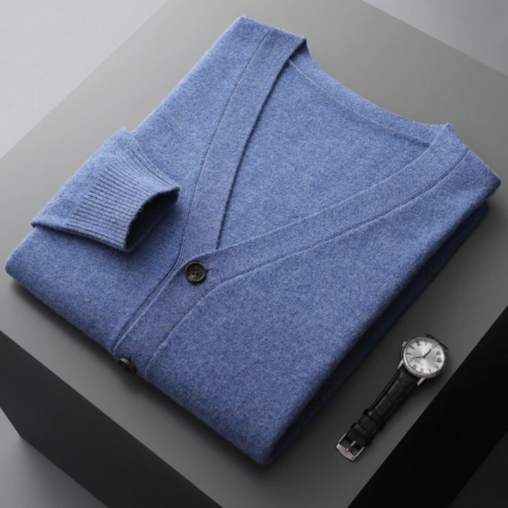 Aliams | Cashmere Strickjacke V-Ausschnitt Knopfverschluss Weicher Leichter Strick