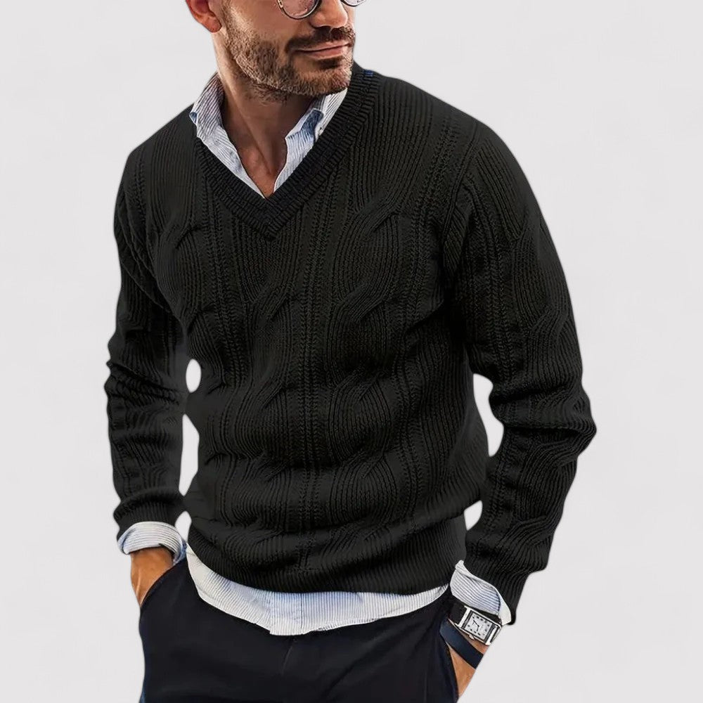 Langer Strickpullover Für Kühle Tage