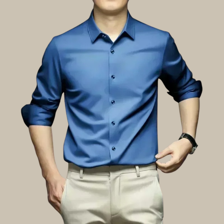 Aliams | Luxuriöses, Lässiges Seidenhemd für Herren