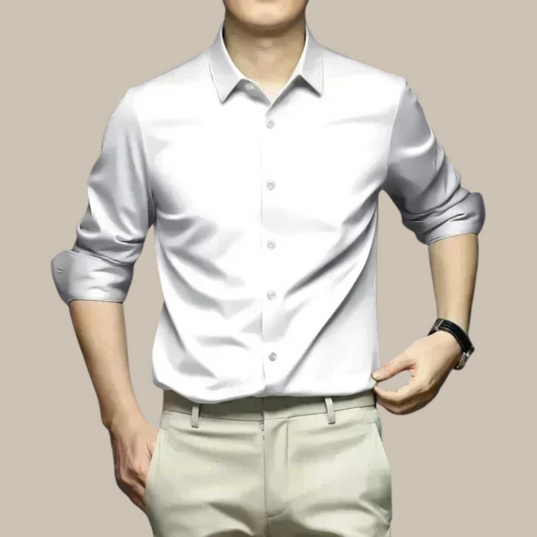 Aliams | Luxuriöses, Lässiges Seidenhemd für Herren