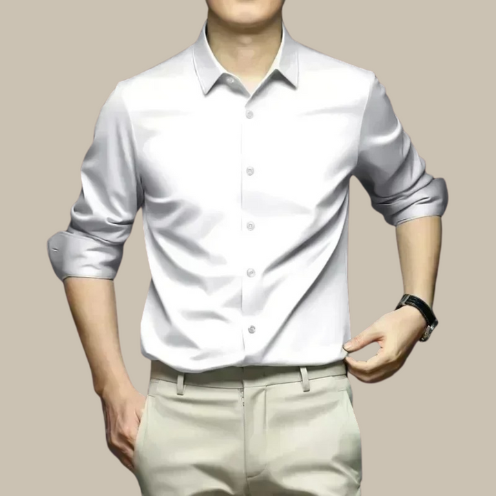 Aliams | Luxuriöses, Lässiges Seidenhemd für Herren