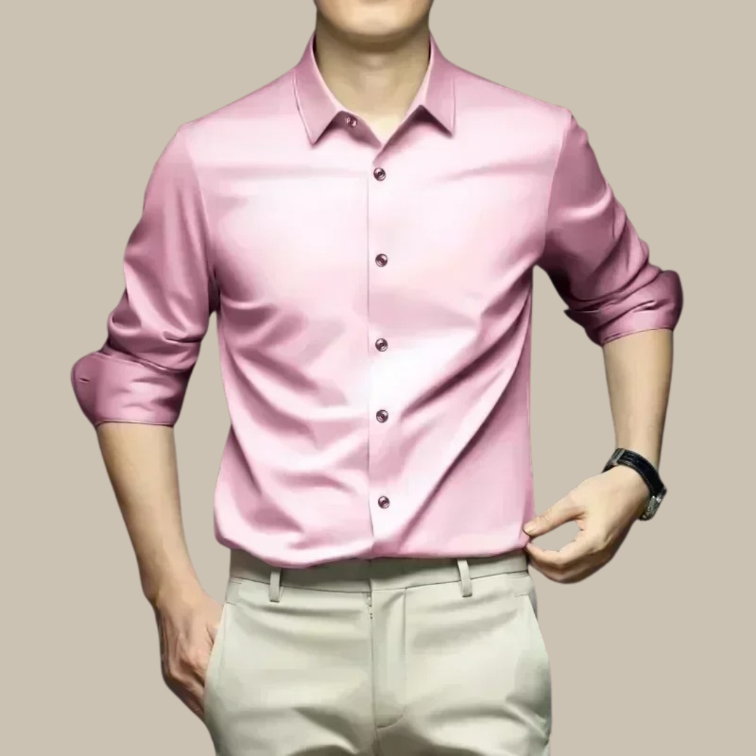 Aliams | Luxuriöses, Lässiges Seidenhemd für Herren