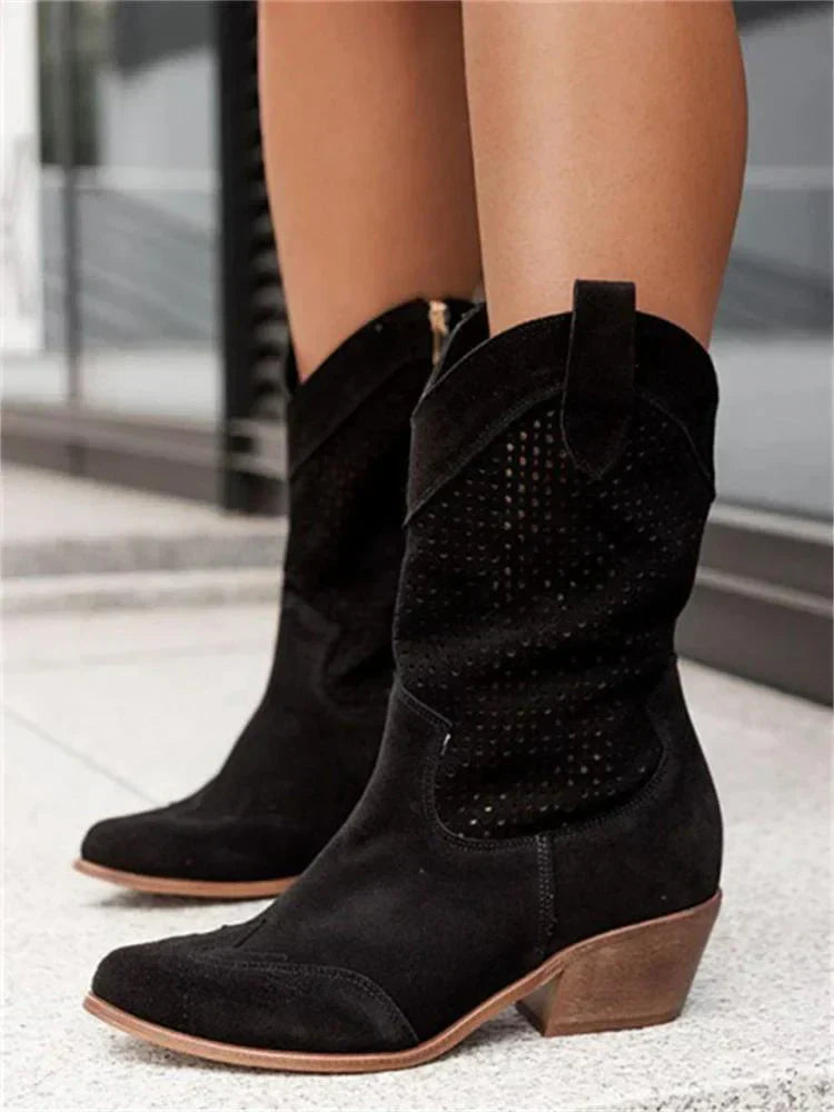 Aliams | Atmungsaktive Schicke Cowboy-Stiefel mit Reißverschluss