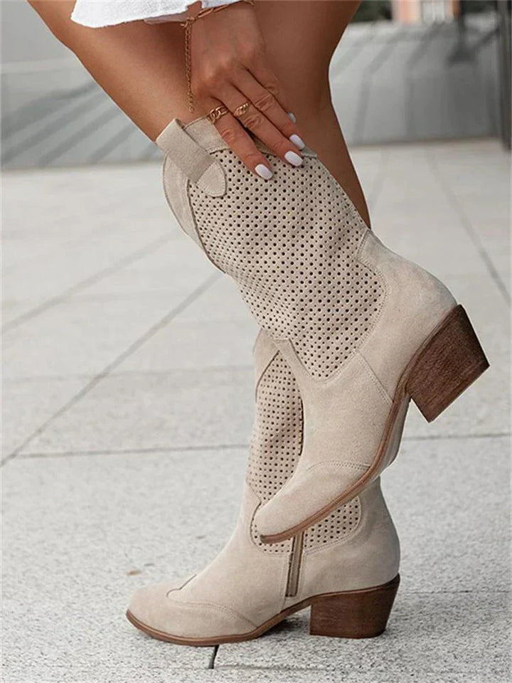 Aliams | Atmungsaktive Schicke Cowboy-Stiefel mit Reißverschluss