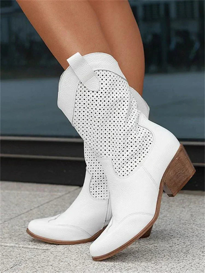 Aliams | Atmungsaktive Schicke Cowboy-Stiefel mit Reißverschluss