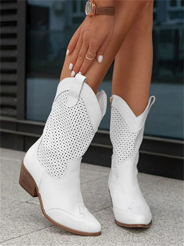 Aliams | Atmungsaktive Schicke Cowboy-Stiefel mit Reißverschluss