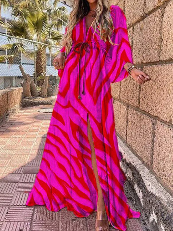 Aliams | Elegnat Bedrucktes Beach Cover Up Kleid