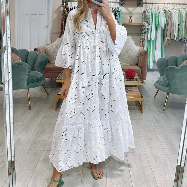 Aliams | Elegantes Kleid mit Lochstickerei