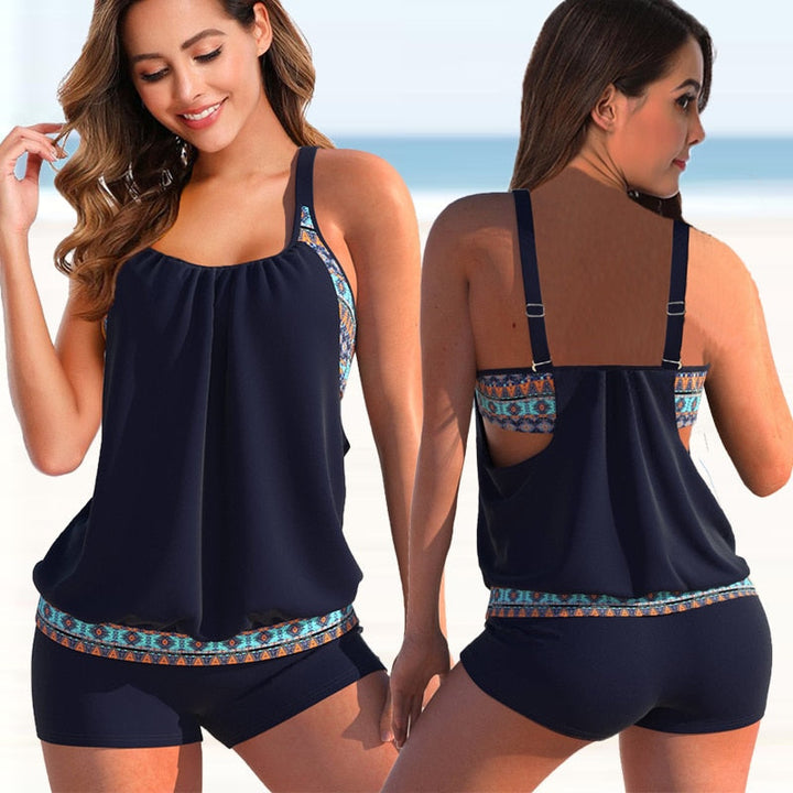Aliams | Tankini-Set Sommerliches Zweifarbiges Tankini-Set