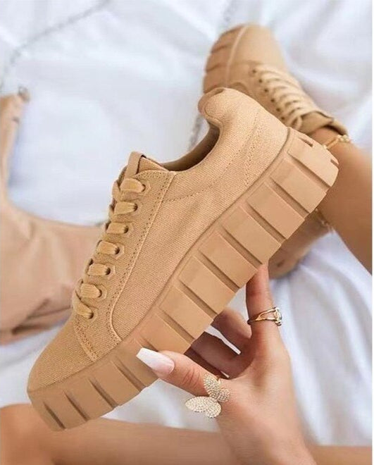 Aliams | Wildleder Sneakers Mit Klobigem Plateau Für Damen