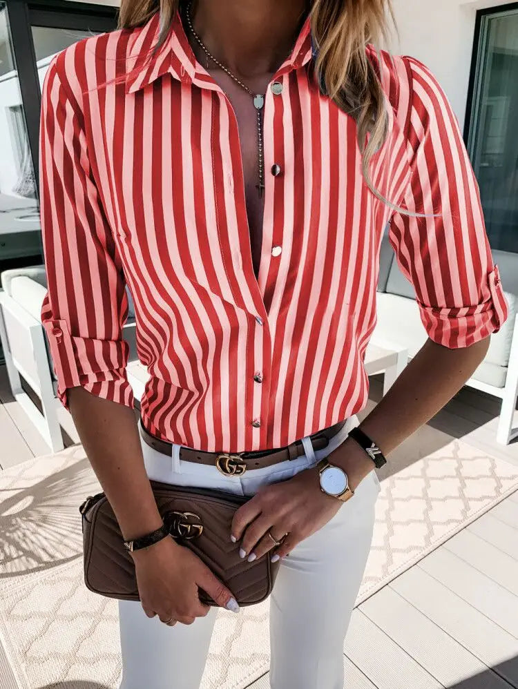 Aliams | Gestreifte Button-Up Bluse für Damen