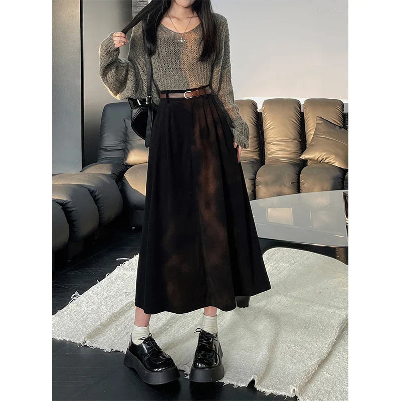 Vintage Corduroy Midi-Rock