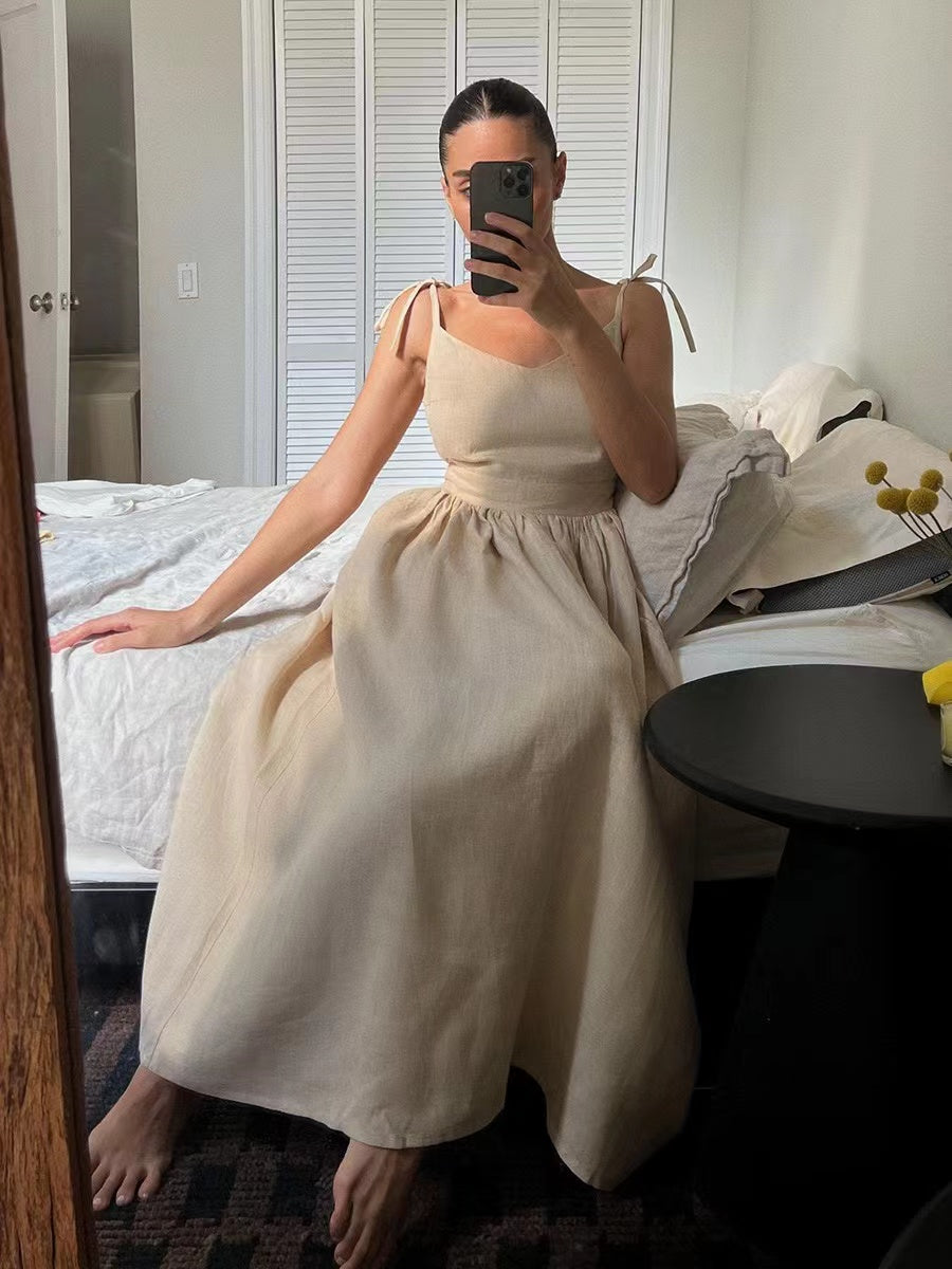 Aliams | Atmungsaktives Sommerkleid Aus Leinen für Damen