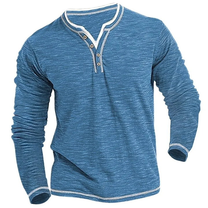 Herren Langarmshirt Mit V-Ausschnitt