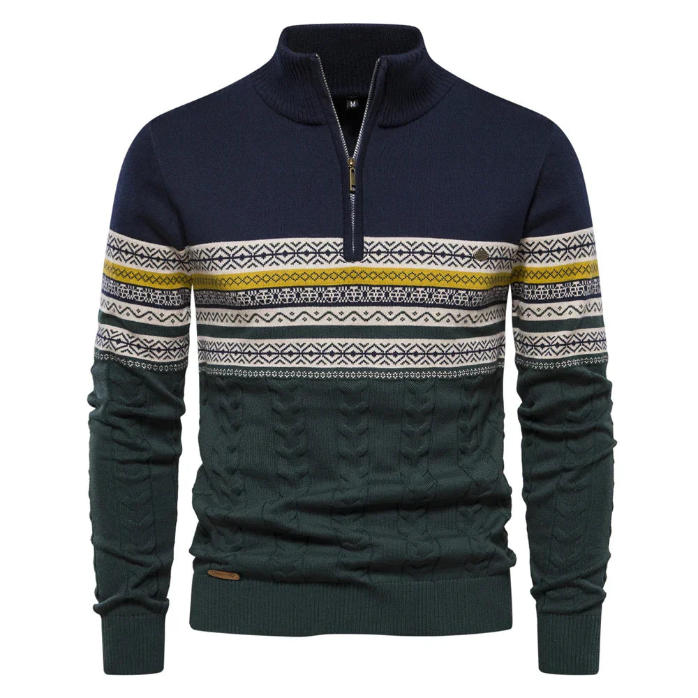 Hochwertiger Pullover Mit Retro-Muster
