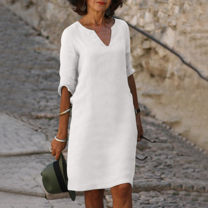 Aliams | Elegantes Sommerkleid mit V-Ausschnitt