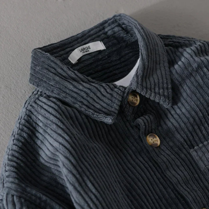 Herren Cord-Hemd Mit Knopfleiste