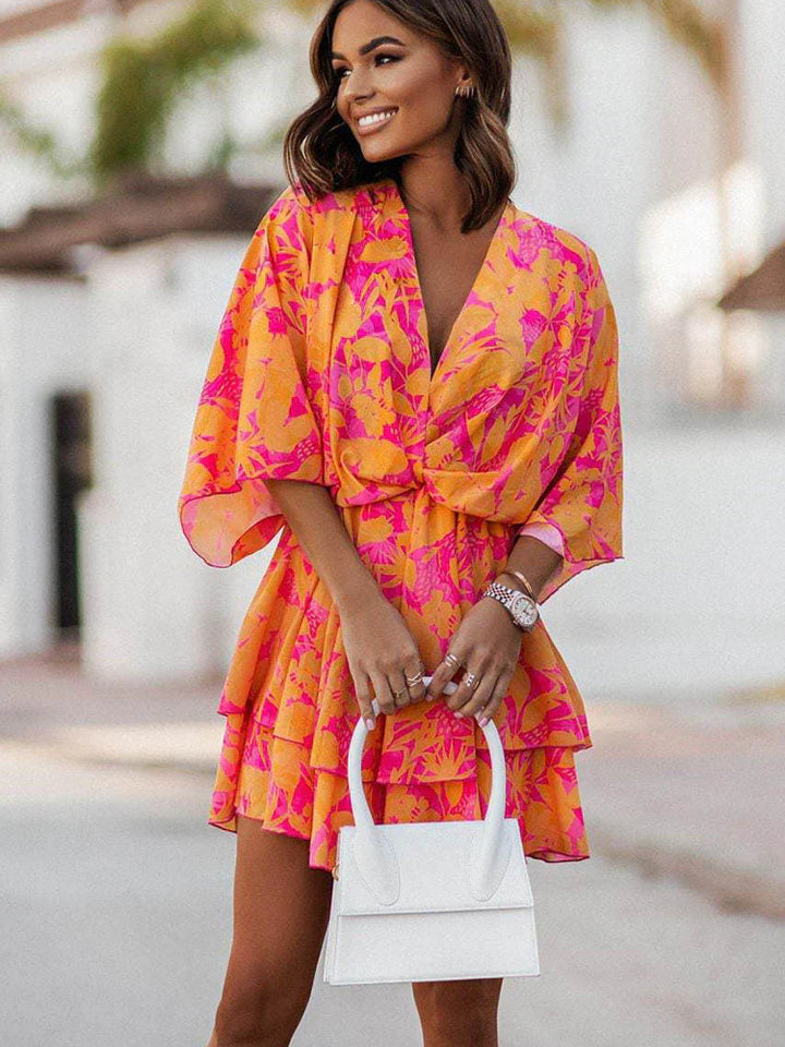 Minazo Kleid Mini Plissee Sommerkleid