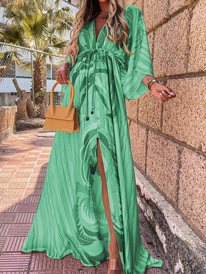 Aliams | Elegnat Bedrucktes Beach Cover Up Kleid