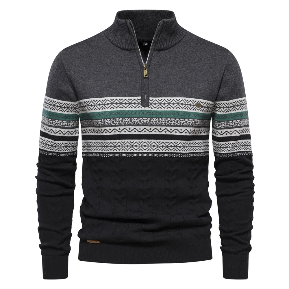 Hochwertiger Pullover Mit Retro-Muster