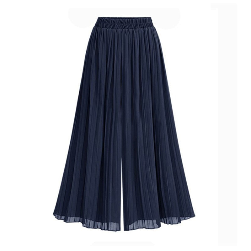 Aliams | Damenhose mit Weitem Bein und Mesh Detail
