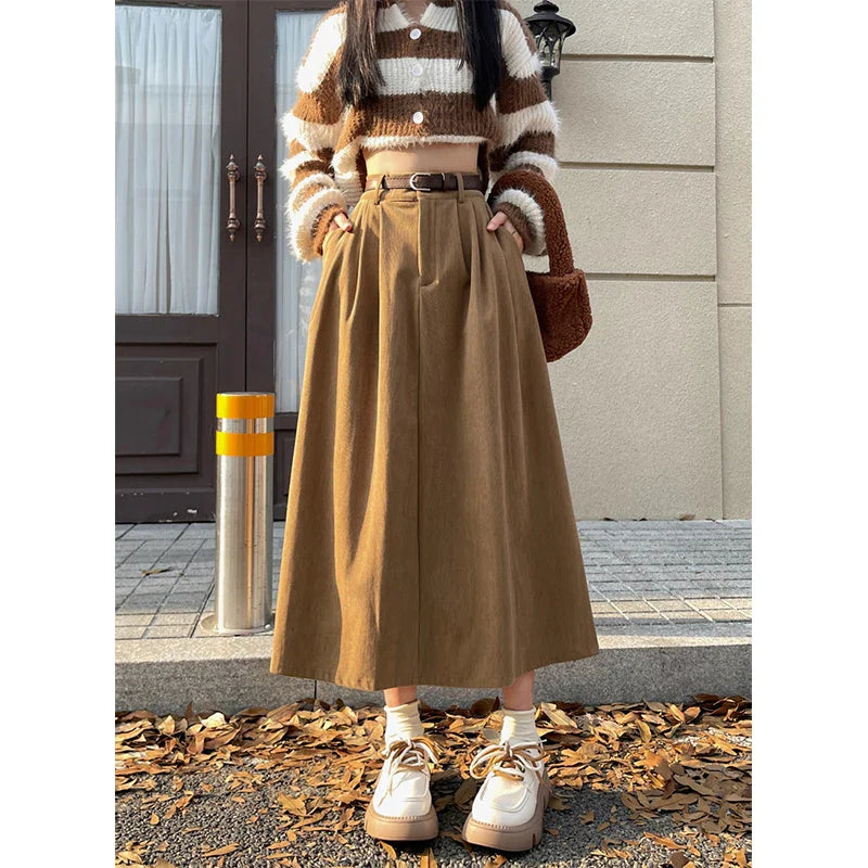 Vintage Corduroy Midi-Rock