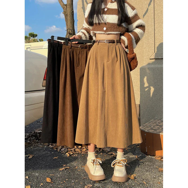 Vintage Corduroy Midi-Rock