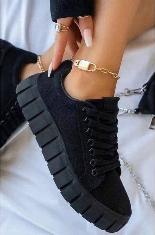 Aliams | Wildleder Sneakers Mit Klobigem Plateau Für Damen