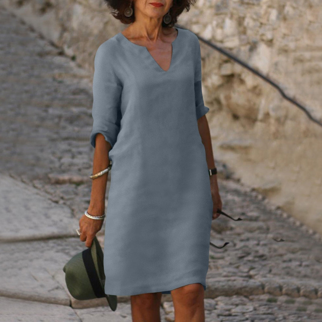 Aliams | Elegantes Sommerkleid mit V-Ausschnitt