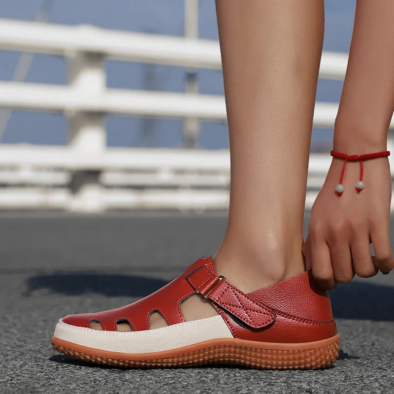 Damen Keilsandalen mit strukturierter Oberfläche für den Strand