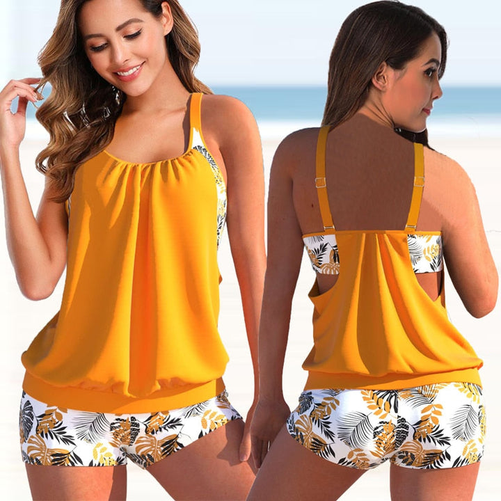 Aliams | Tankini-Set Sommerliches Zweifarbiges Tankini-Set