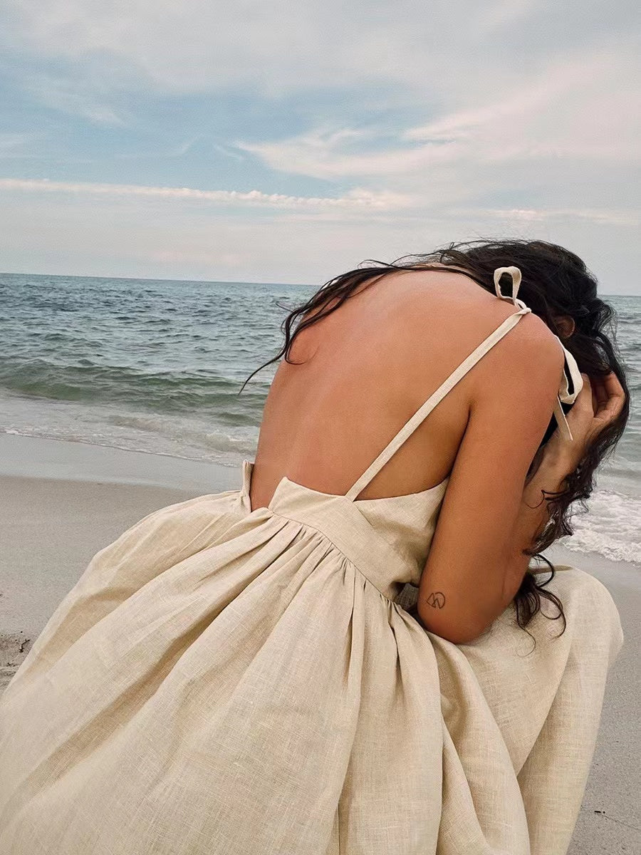 Aliams | Atmungsaktives Sommerkleid Aus Leinen für Damen
